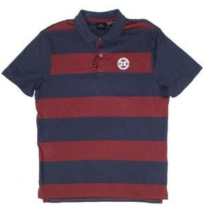 Armani Exchange Colorblock Striped Polo Shirt
